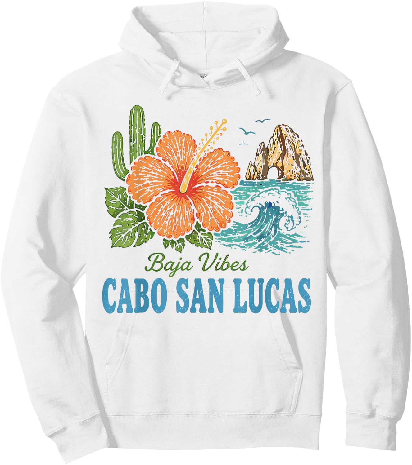 Cabo San Lucas Mexico Retro Vintage Beach Vacation Hoodie - Hoodie | White