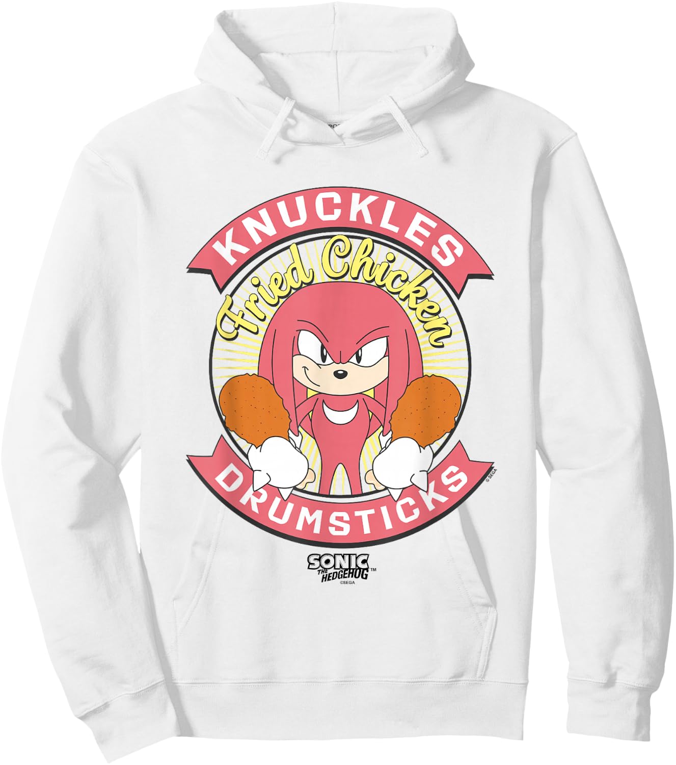 Sonic The Hedgehog Knuckles Drumsticks Fried Chicken Vintage Hoodie - Hoodie | White