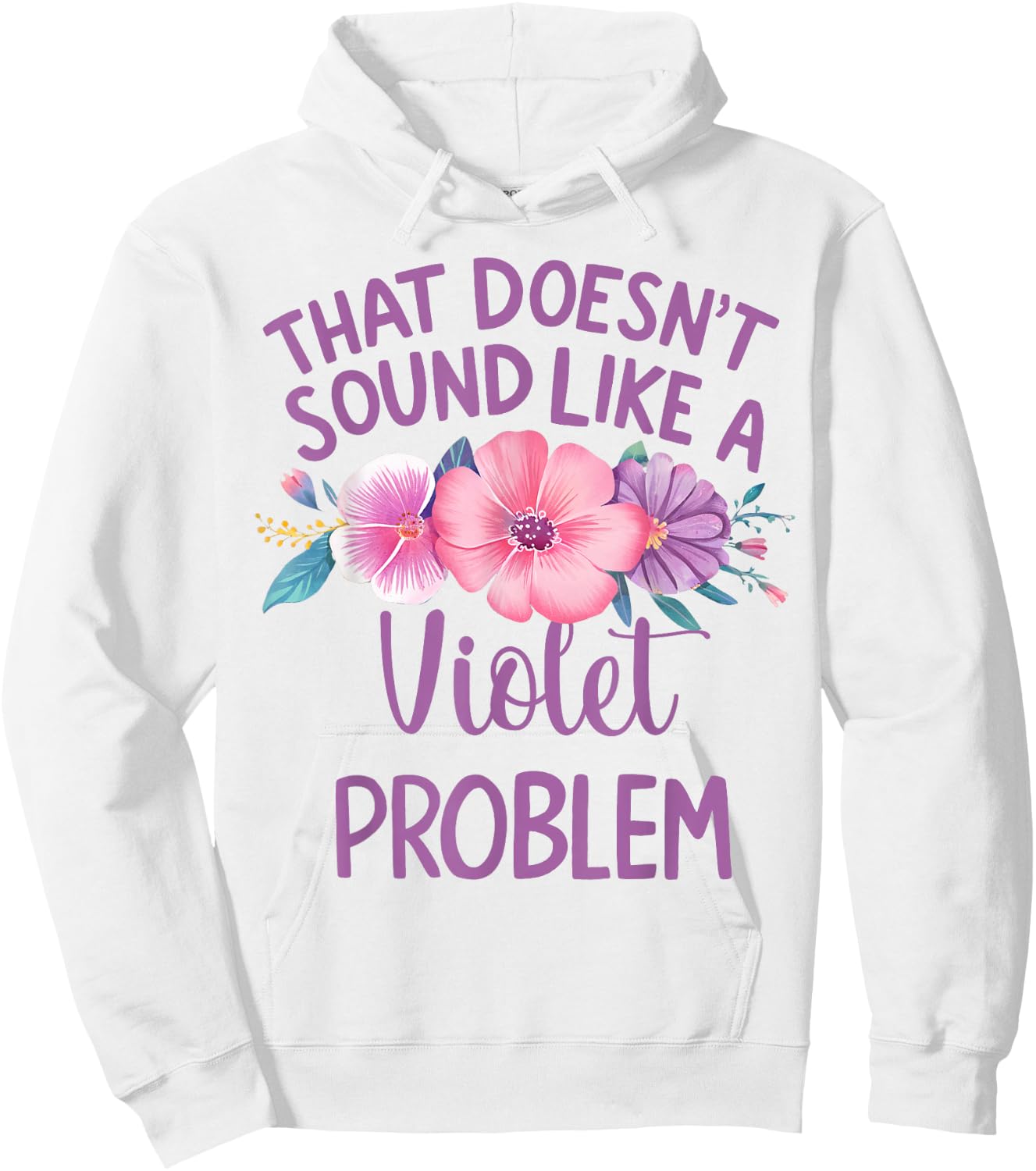 Violet Personalized Cute Flower Girls Violet Name Hoodie - Hoodie | White