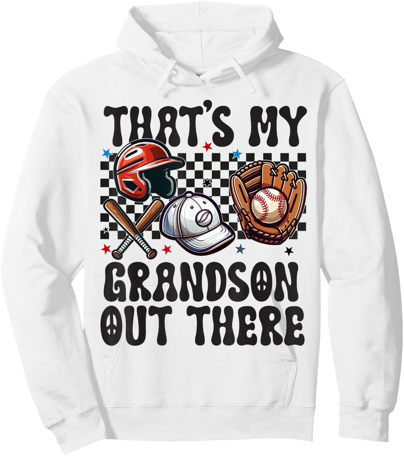 That's My Grandson Out There Baseball For Grandpa Grandma Hoodie - Hoodie | White