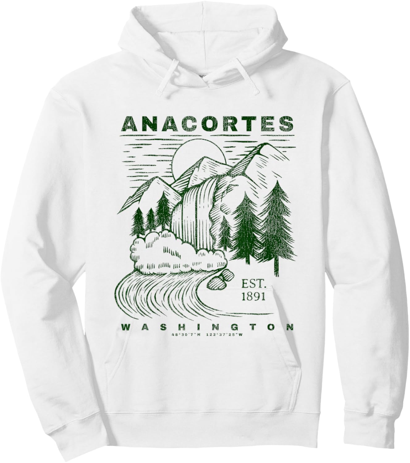 Anacortes Washington Neat Travel Souvenir Rustic Anacortes Hoodie - Hoodie | White