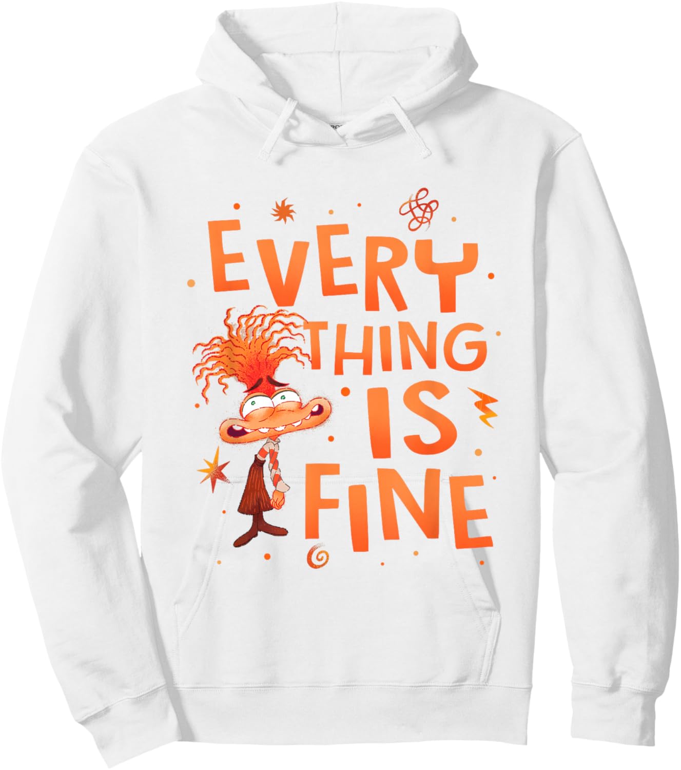 Disney Pixar Inside Out 2 Everything Is Fine Anxiety Logo Hoodie - Hoodie | White