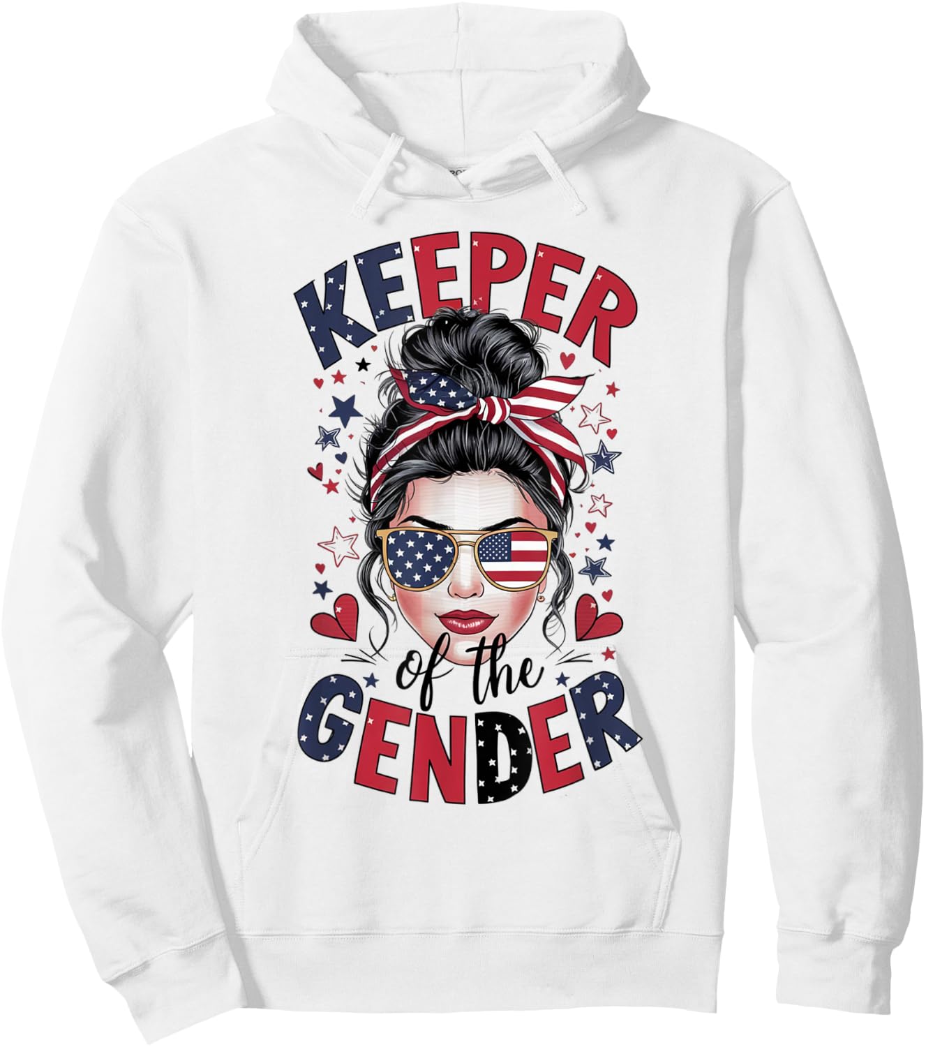 Keeper of the Gender Moms Fourth 4th of july Gender Reveal Men Hoodie - Hoodie | White