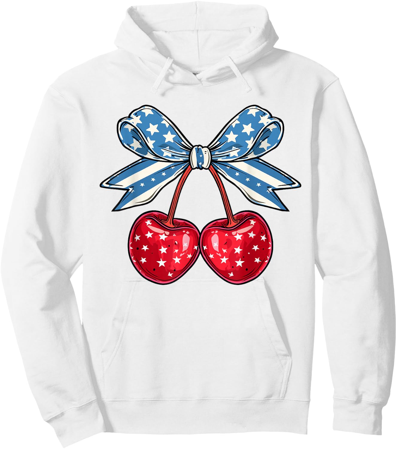 Funny Cherry Coquette 4th Of July Fourth July American Women Kids Men Hoodie - Hoodie | White