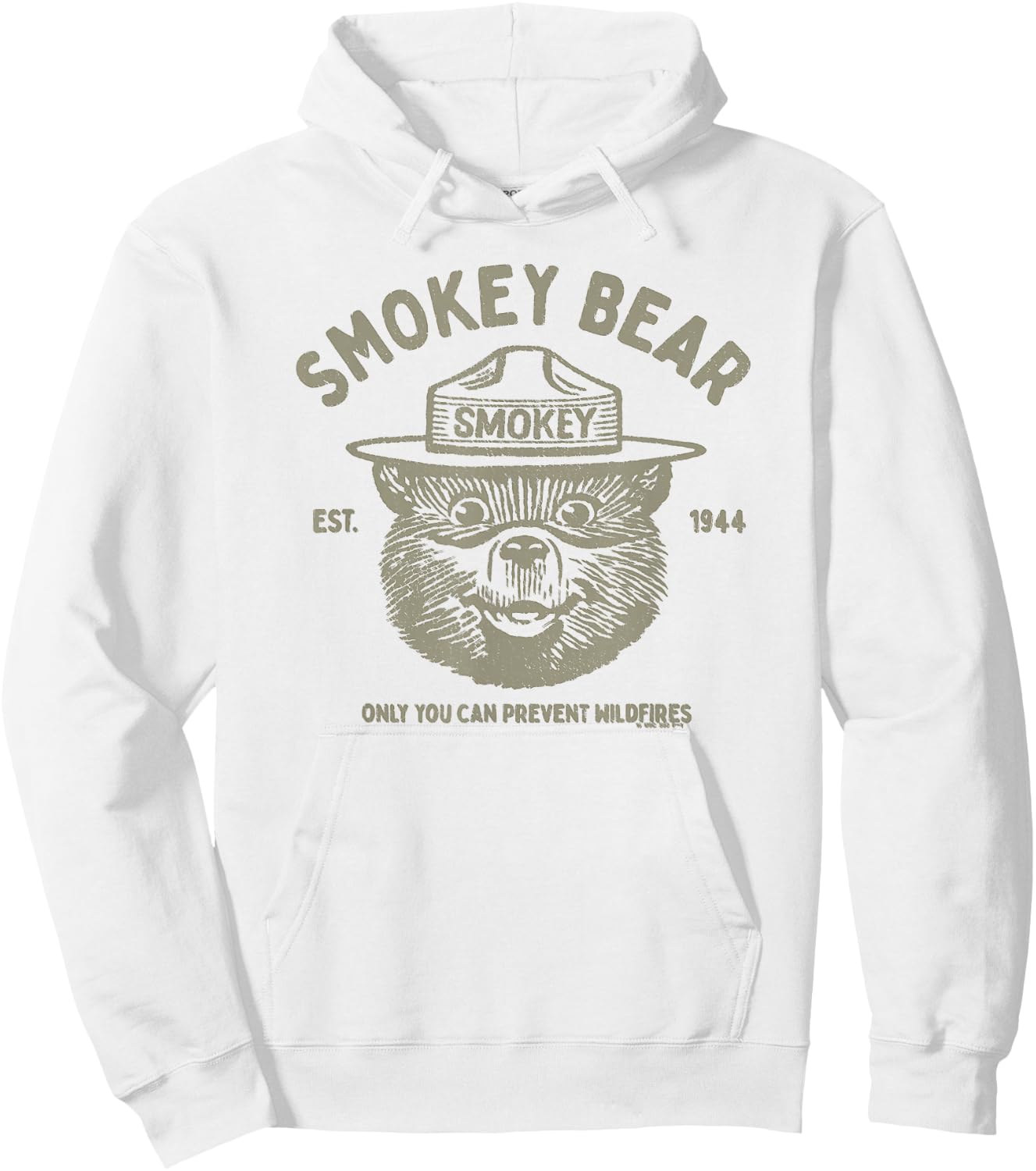 Vintage Smokey Bear Logo Only You Can Prevent Wildfires Hoodie - Hoodie | White