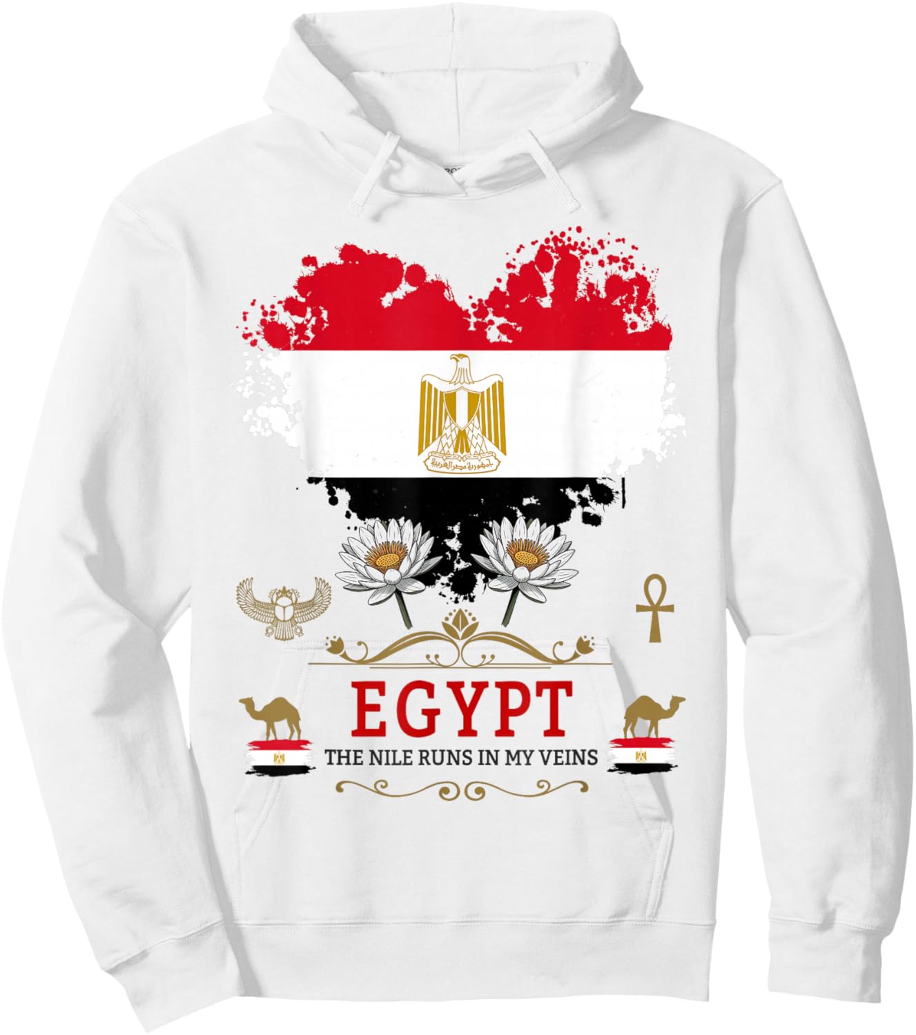 Egyptian Flag Outfit Idea For Kids Egyptian Heritage Themed Hoodie - Hoodie | White