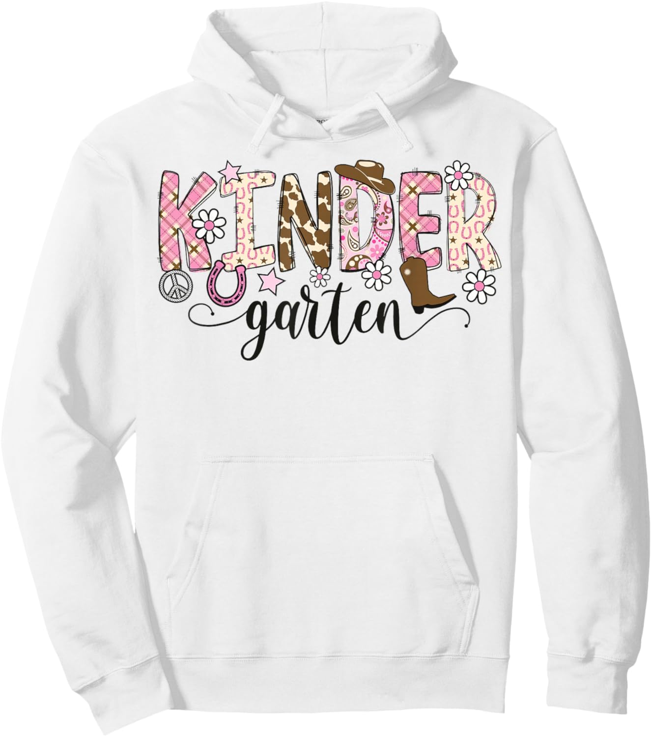 Kindergarten Western Cowgirl Teacher Back To School Hoodie - Hoodie | White