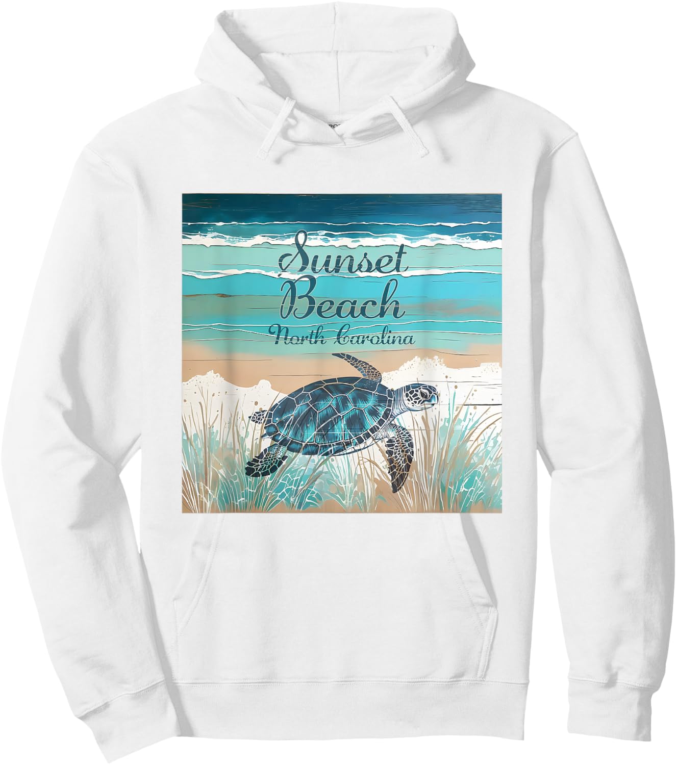 Sunset Beach North Carolina Sea Turtle Beach Decor Men Women Girls Kids Hoodie - Hoodie | White