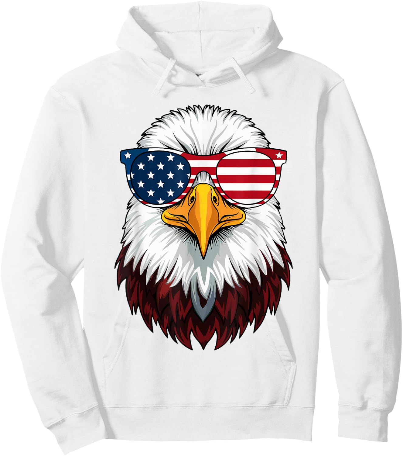 American Flag Patriotic Eagle Shirt Men Boys 4th of July Hoodie - Hoodie | White