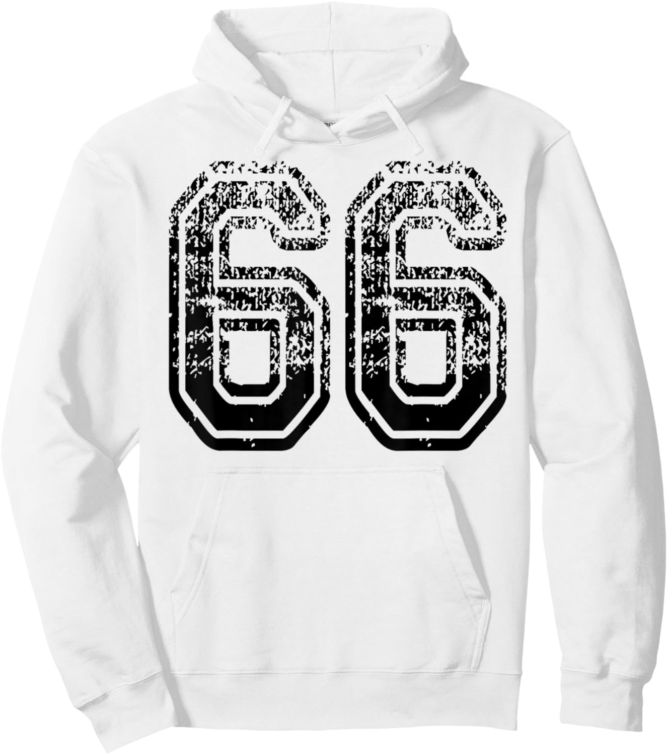 Number 66 Sports Team in black Hoodie - Hoodie | White