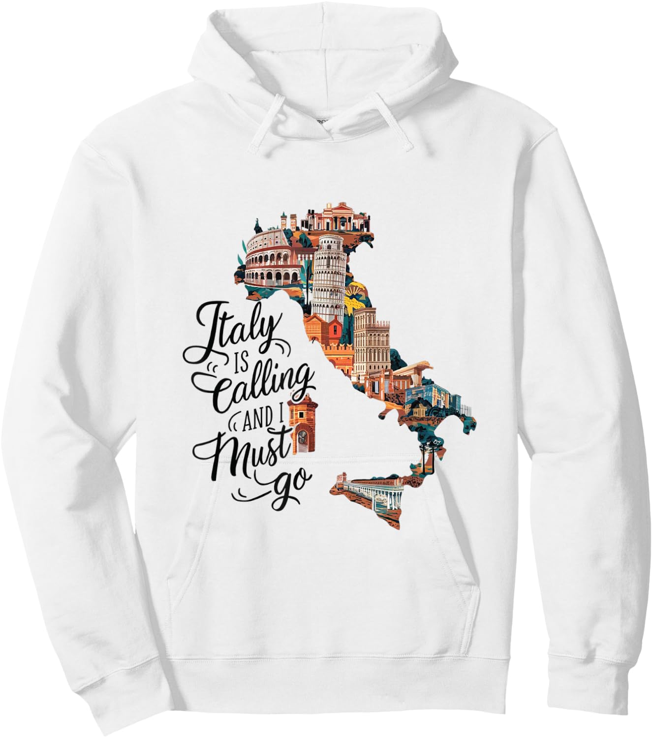 Italy is Calling and I Must Go - Italy Vacation Travel Hoodie - Hoodie | White