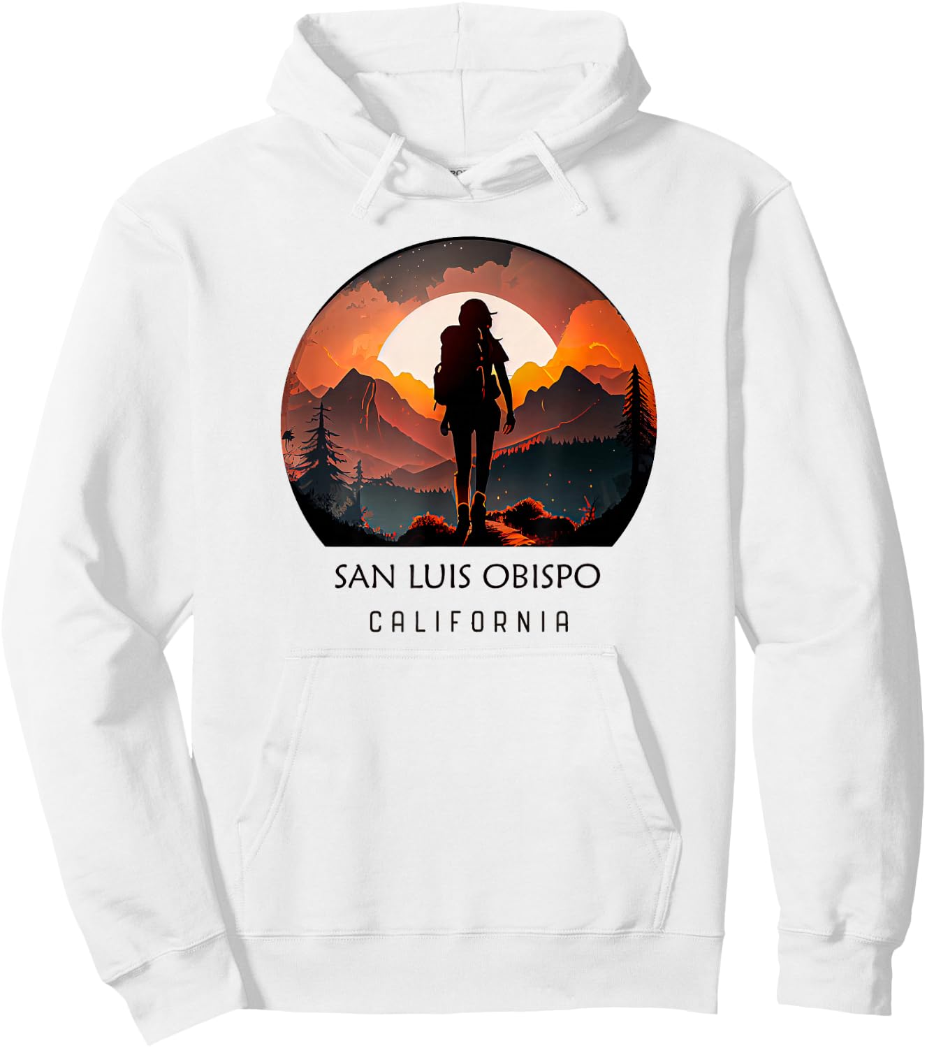 San Luis Obispo Hiking Outdoors Souvenir Hoodie - Hoodie | White