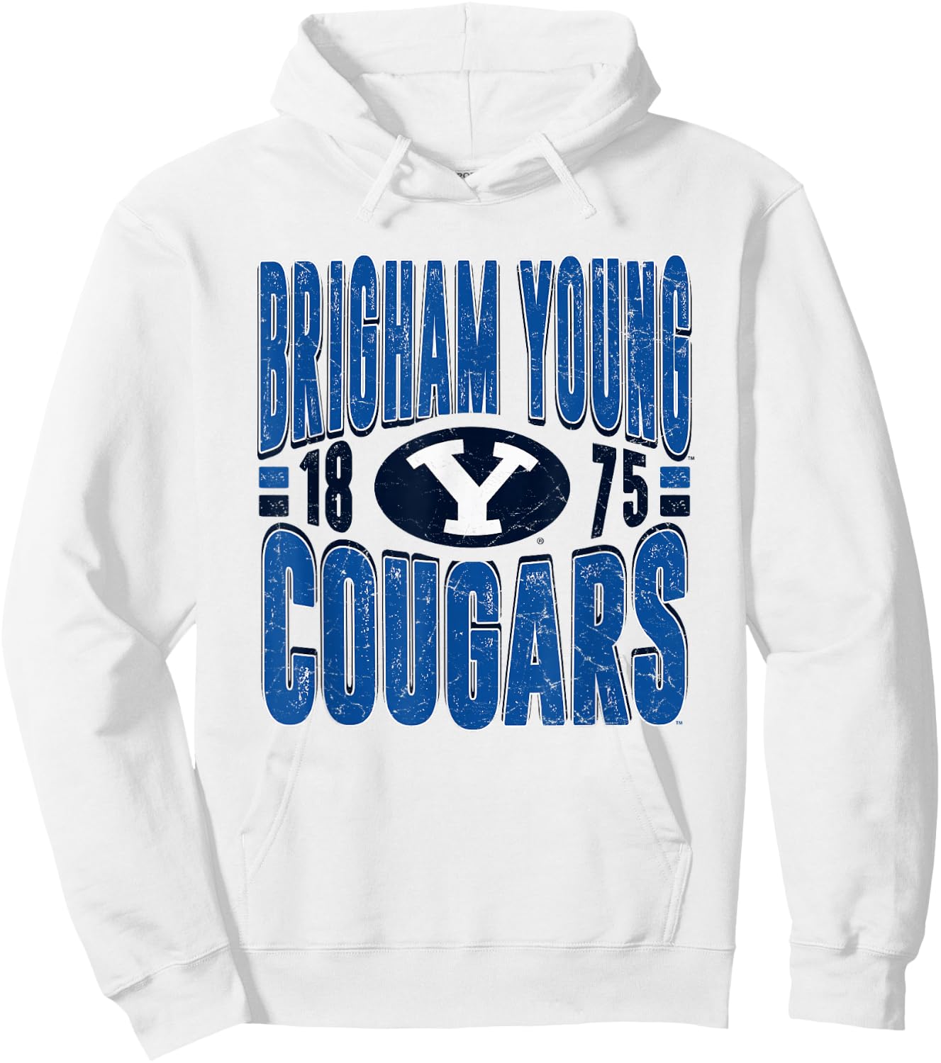 BYU Cougars Vintage 90's Retro White Officially Licensed Hoodie - Hoodie | White