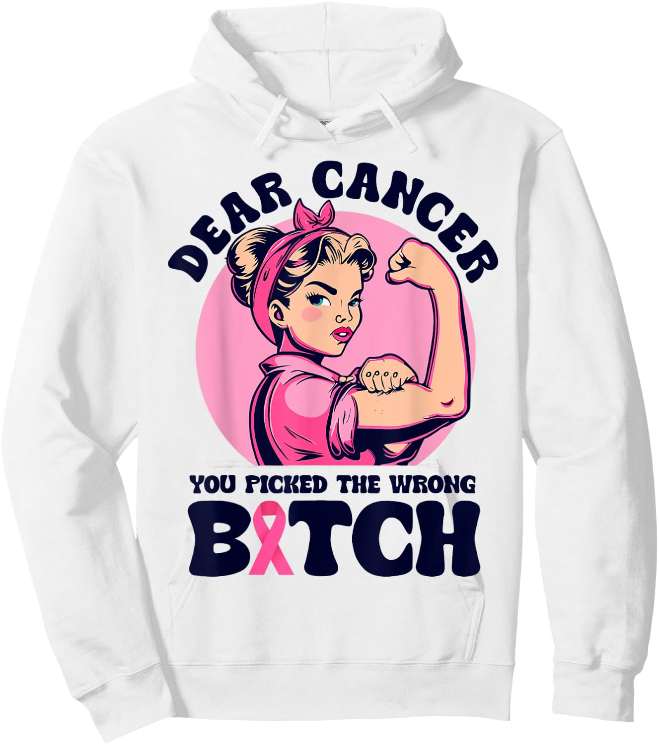 Cancer You Picked The Wrong Bitch Cute Cancer Treatment Hoodie - Hoodie | White