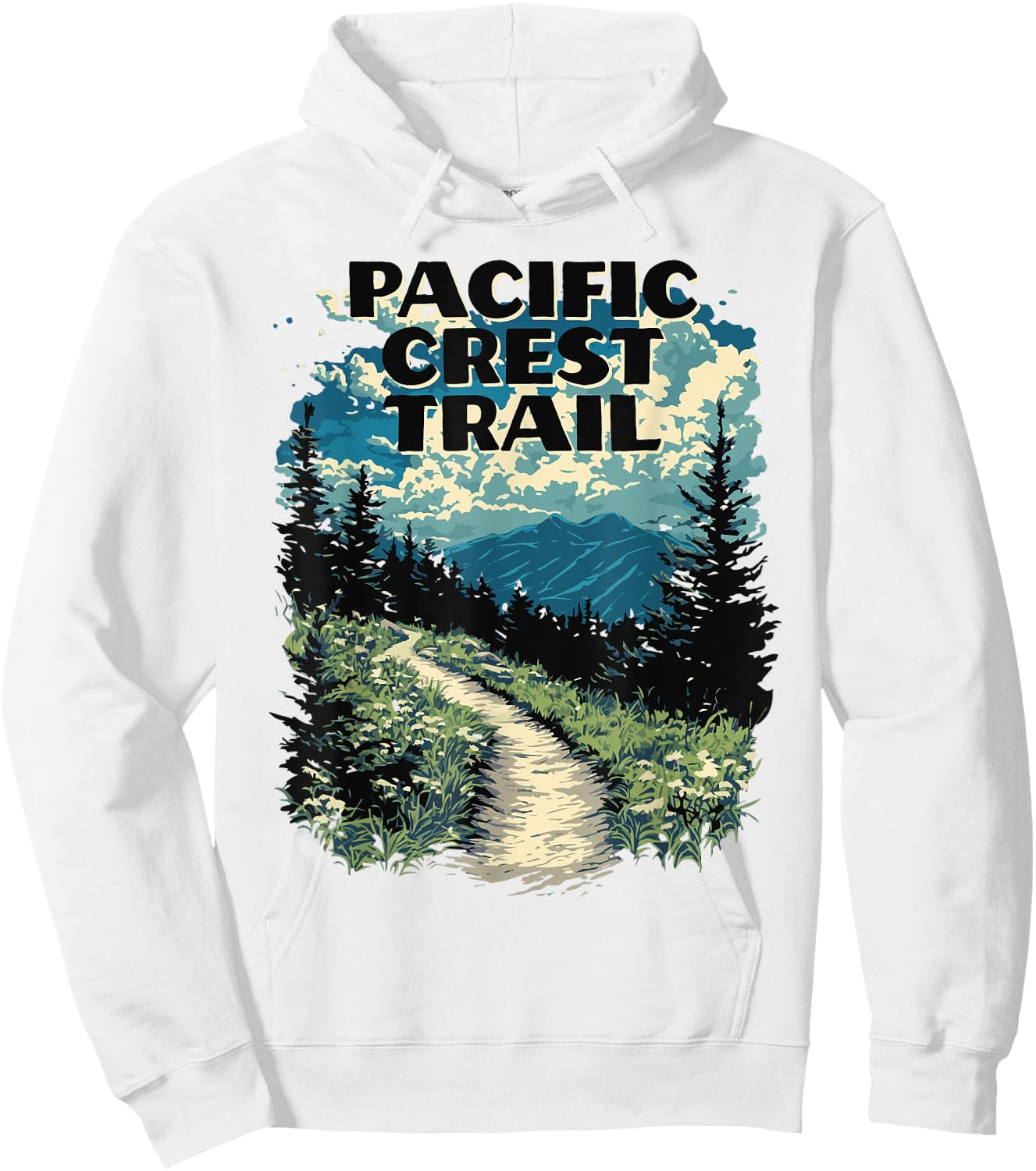 Symbiosis Supply Co. Pacific Crest Trail Classic Fit , Grey, Small Hoodie - Hoodie | White