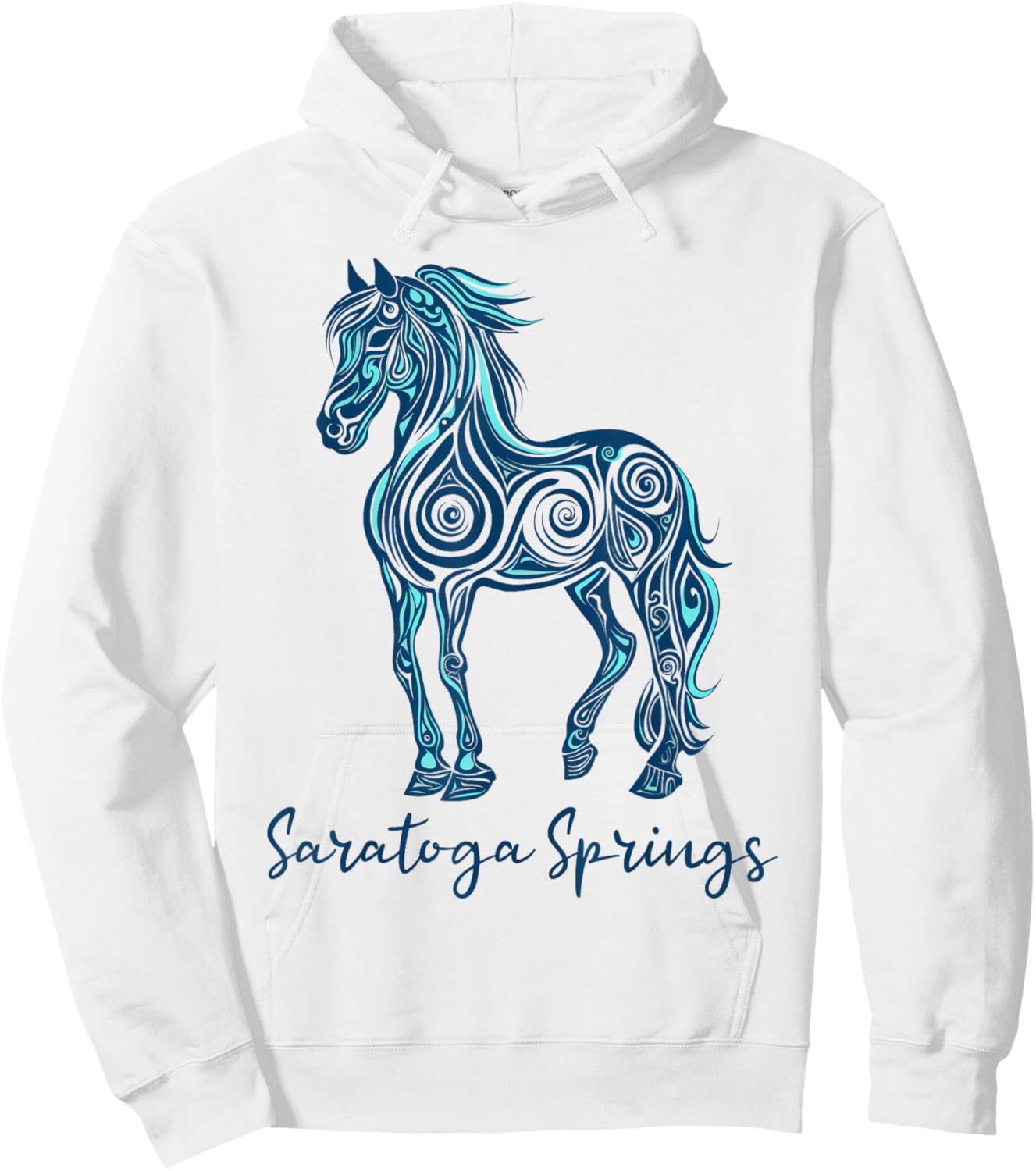 Saratoga Spring New York NY | Horse Race Hoodie - Hoodie | White