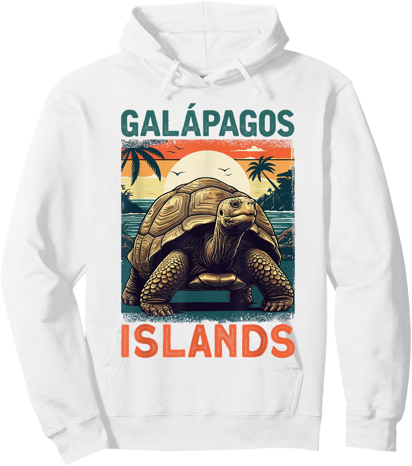 Vintage Galápagos Islands Sea Turtle Ecuador Hoodie - Hoodie | White