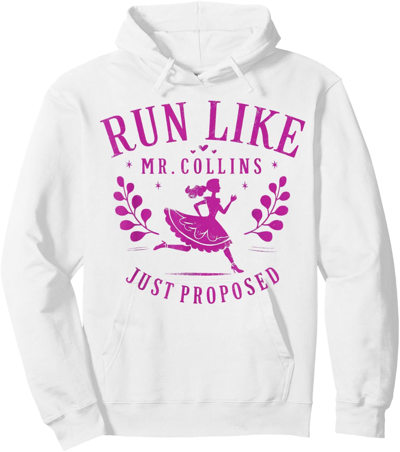 Run Like Mr Collins Just Proposed Vintage Design Hoodie - Hoodie | White