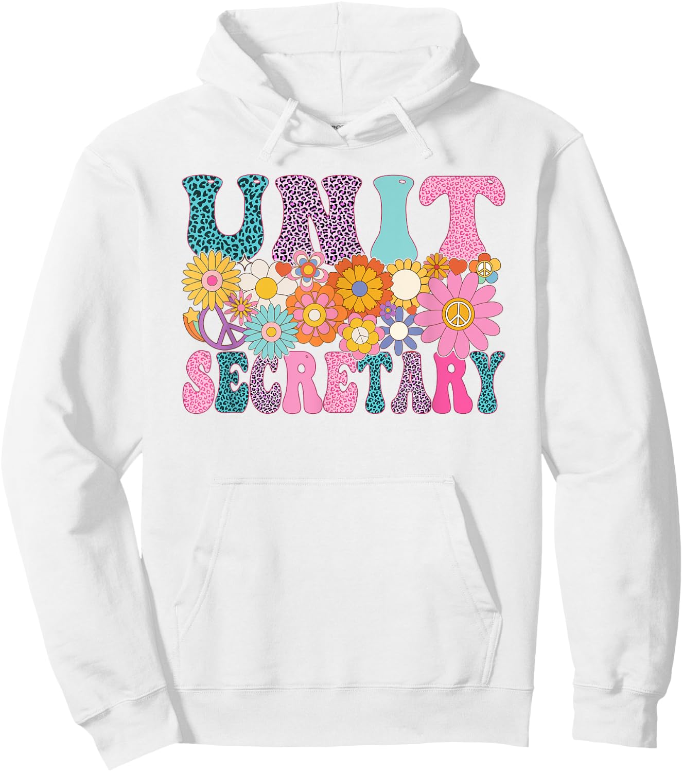 Unit Secretary Week Groovy Leopard Appreciation Day Women Hoodie - Hoodie | White
