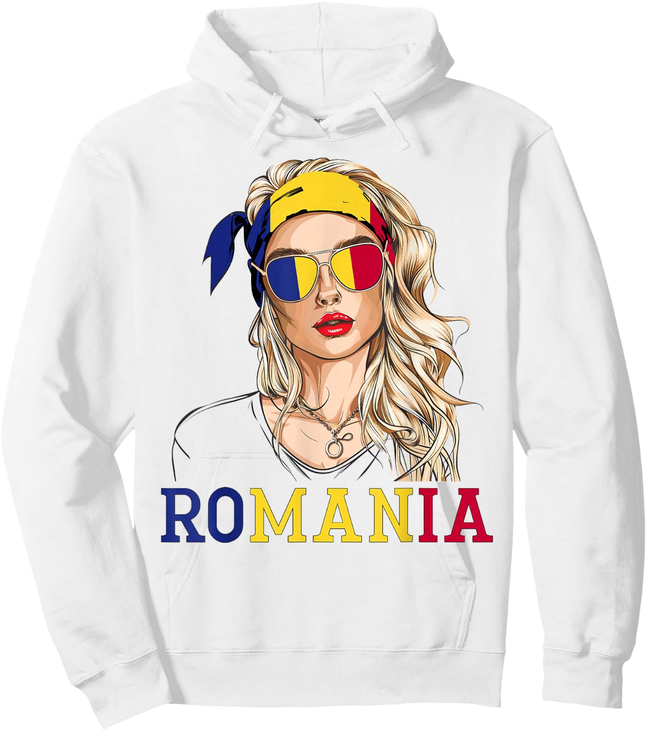 Romanian Flag Outfit for Woman Products Uniform Romania Hoodie - Hoodie | White