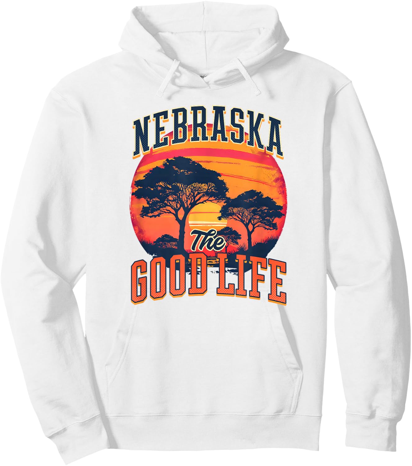 Nebraska - The Good Life Design Nebraska Hoodie - Hoodie | White