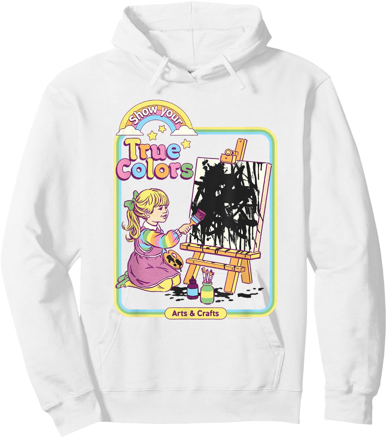 Steven Rhodes Show Your True Colors Arts & Crafts Dark Humor Hoodie - Hoodie | White