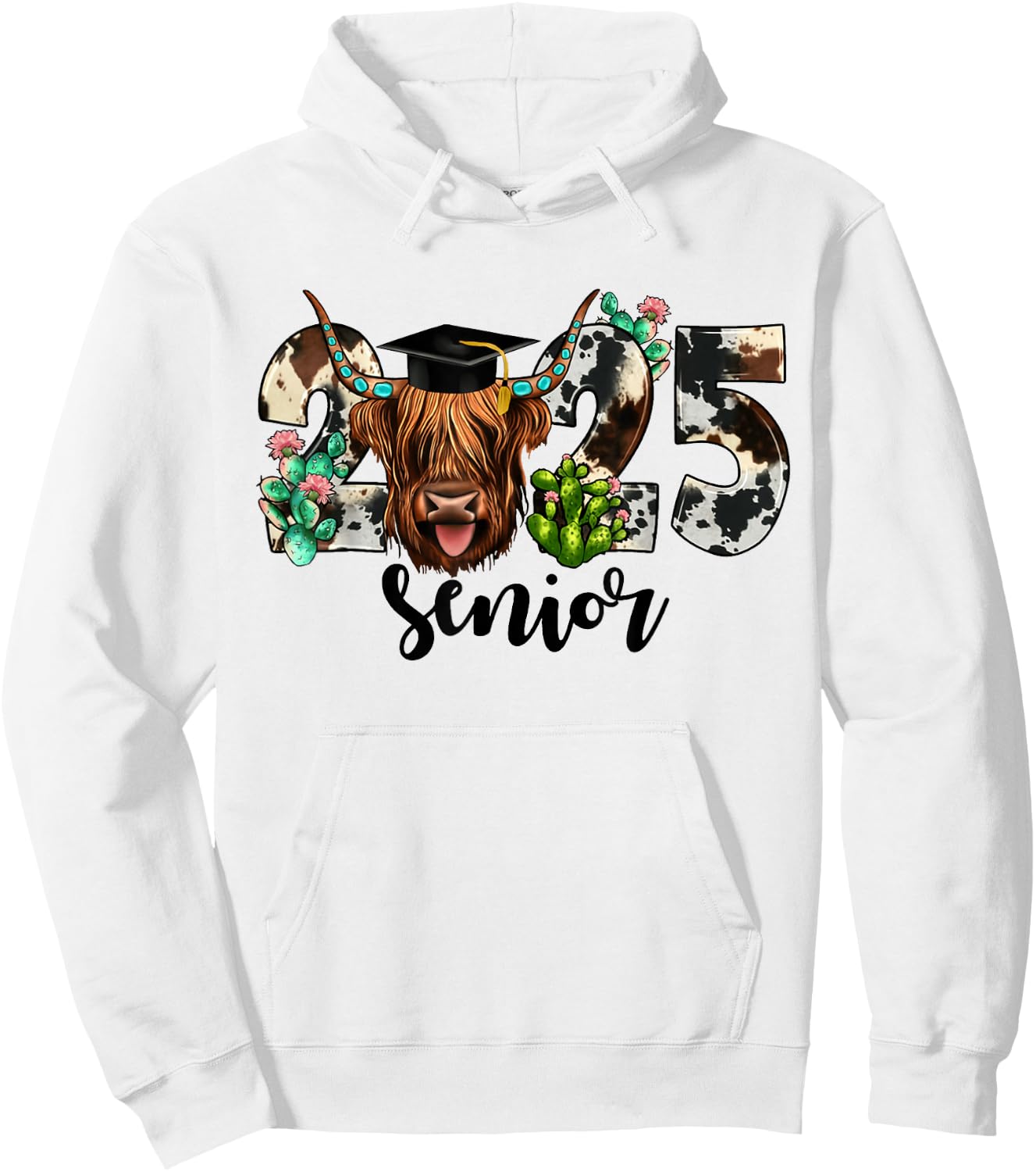 Cow 2025 Senior Class Of 2025 Graduation 2025 Hoodie - Hoodie | White