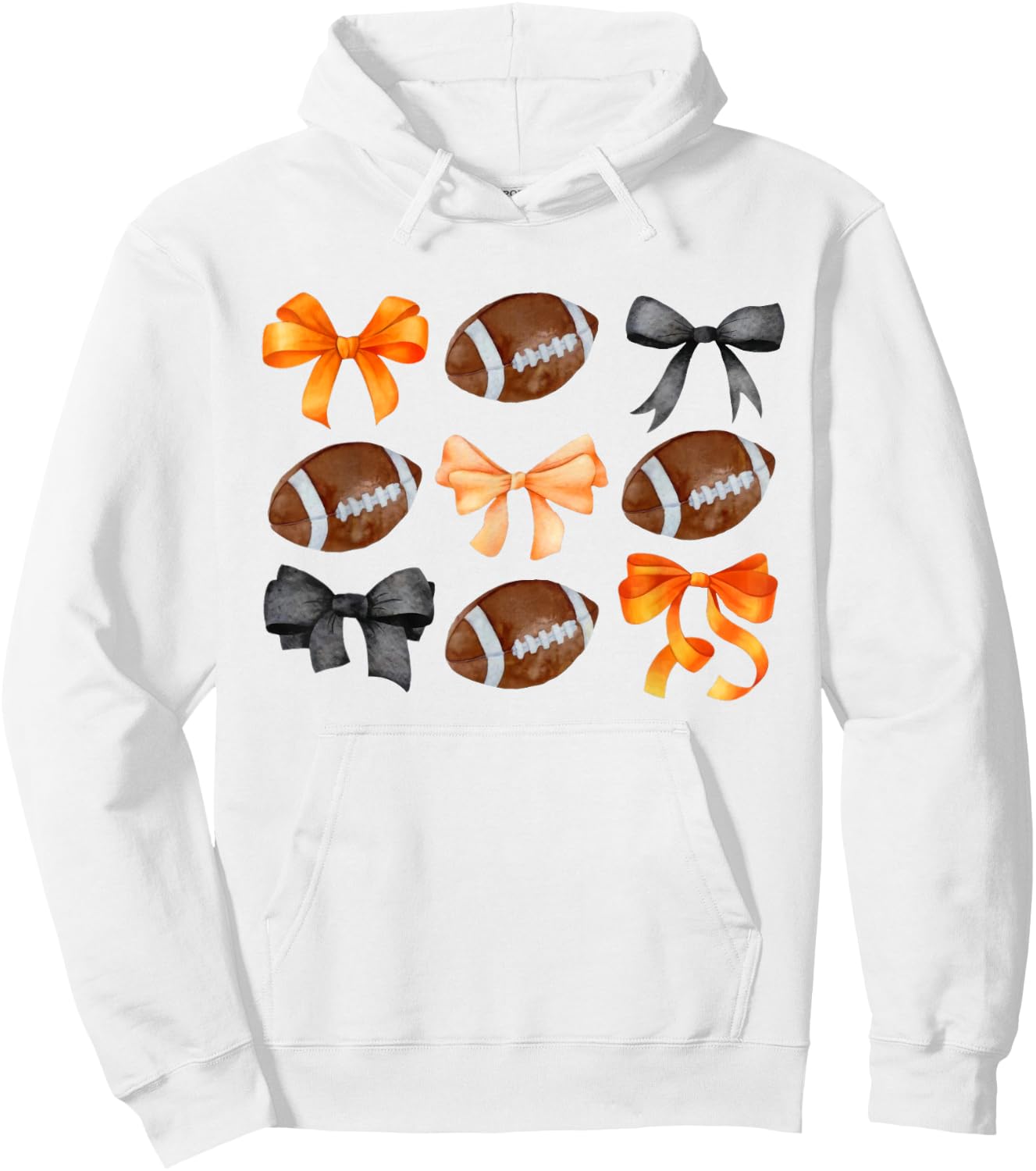 Coquette Football Bow Football Mom Game Day Women Girls Kids Hoodie - Hoodie | White