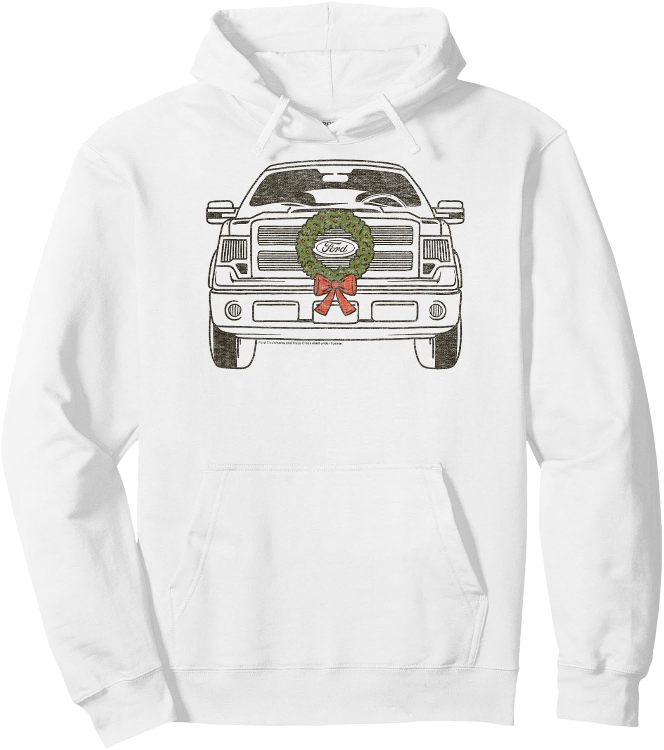 Ford - F150 2009 Truck with Christmas Wreath Hoodie - Hoodie | White