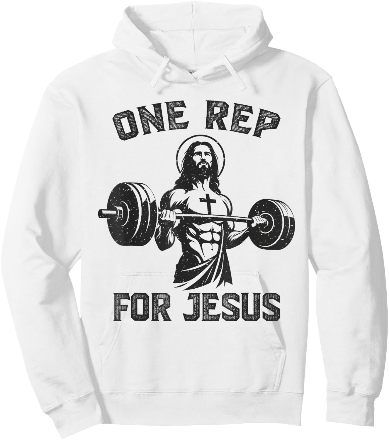 One Rep For Jesus Weightlifter Deadlifter Deadlift Gym Hoodie - Hoodie | White