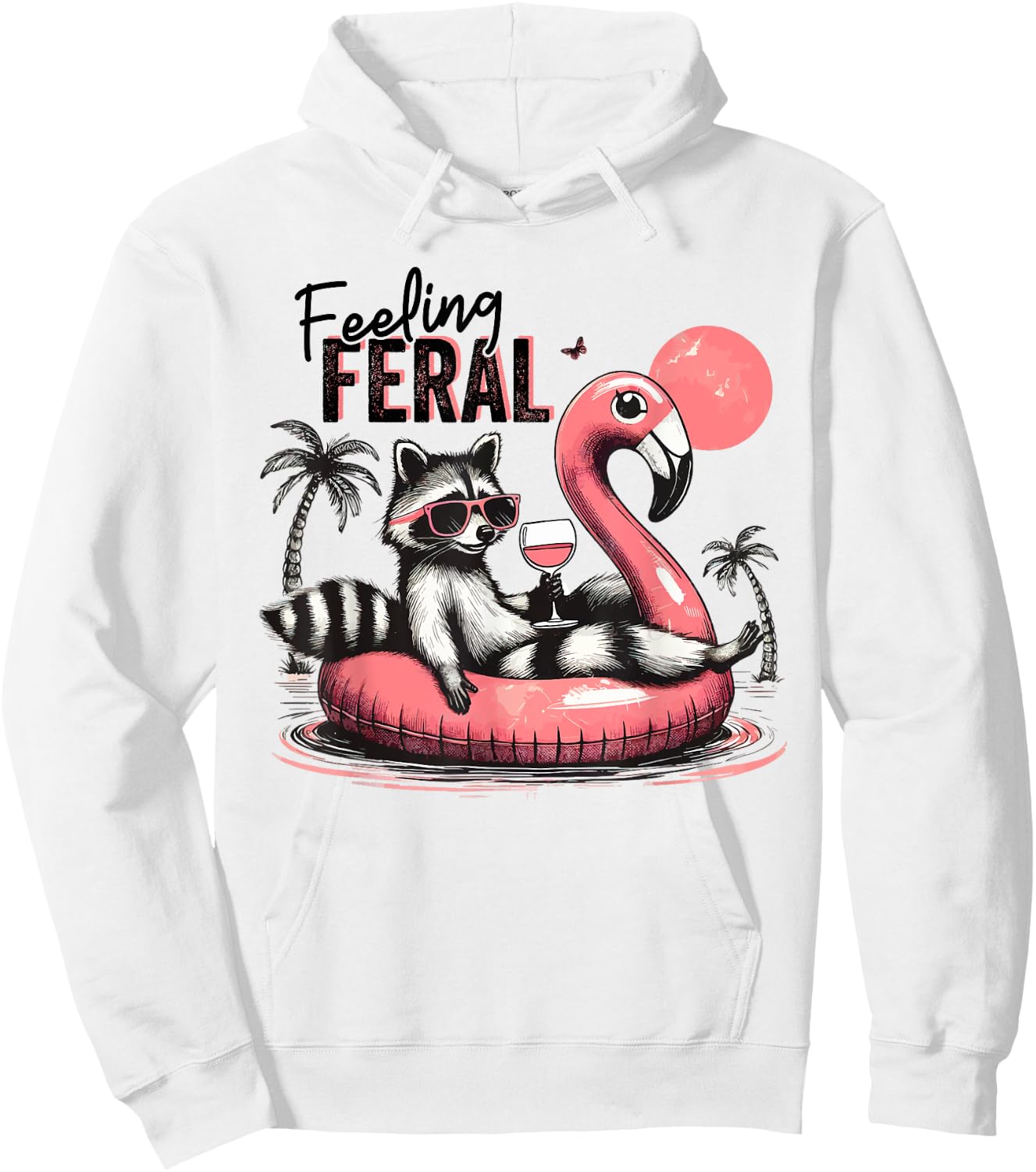 Feeling Feral Raccoon Summer Feral Girls Raccoon Hoodie - Hoodie | White