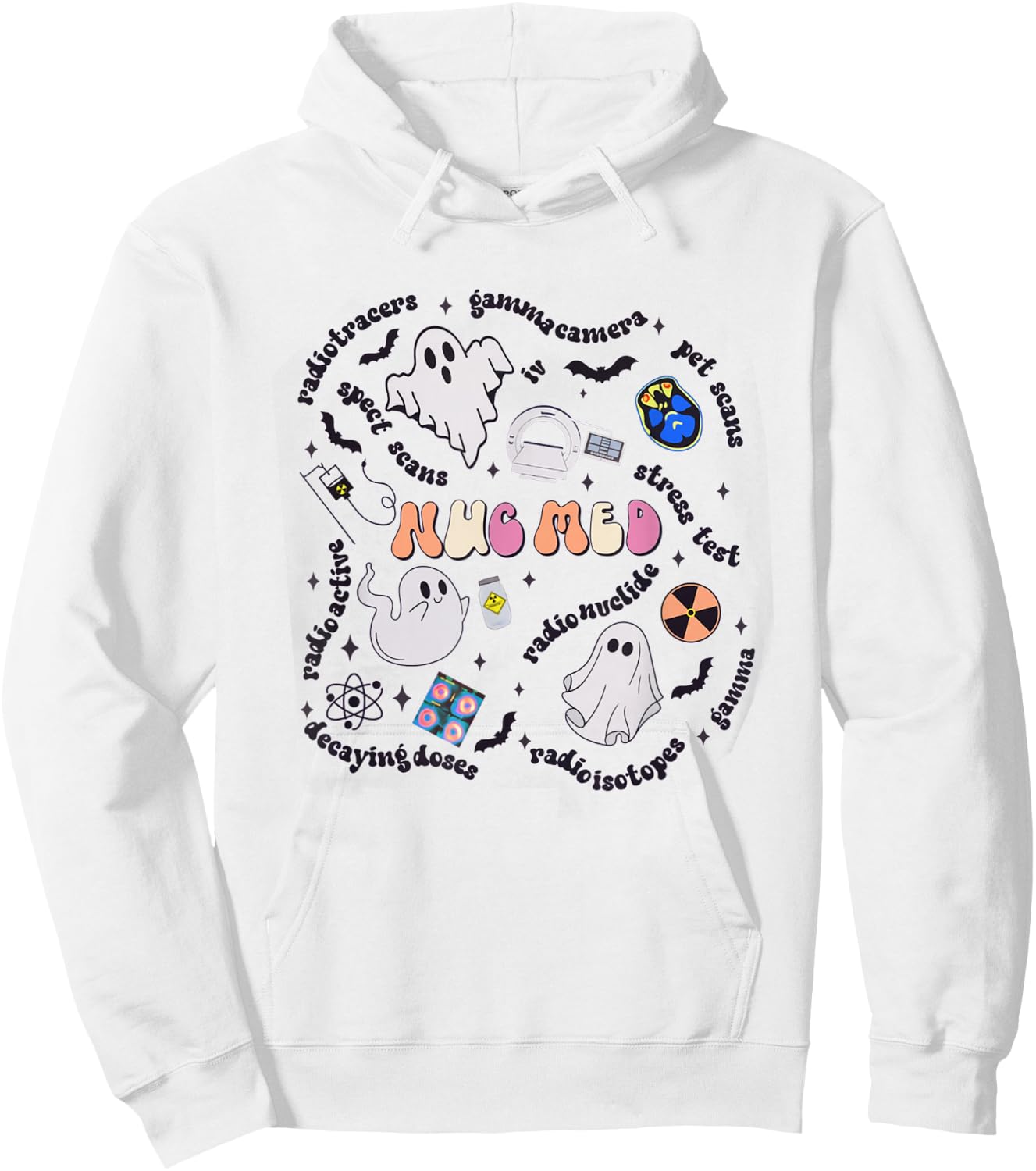 Halloween Nuc Med Ghosts Nuclear Medicine Radiology NM NMT Hoodie - Hoodie | White