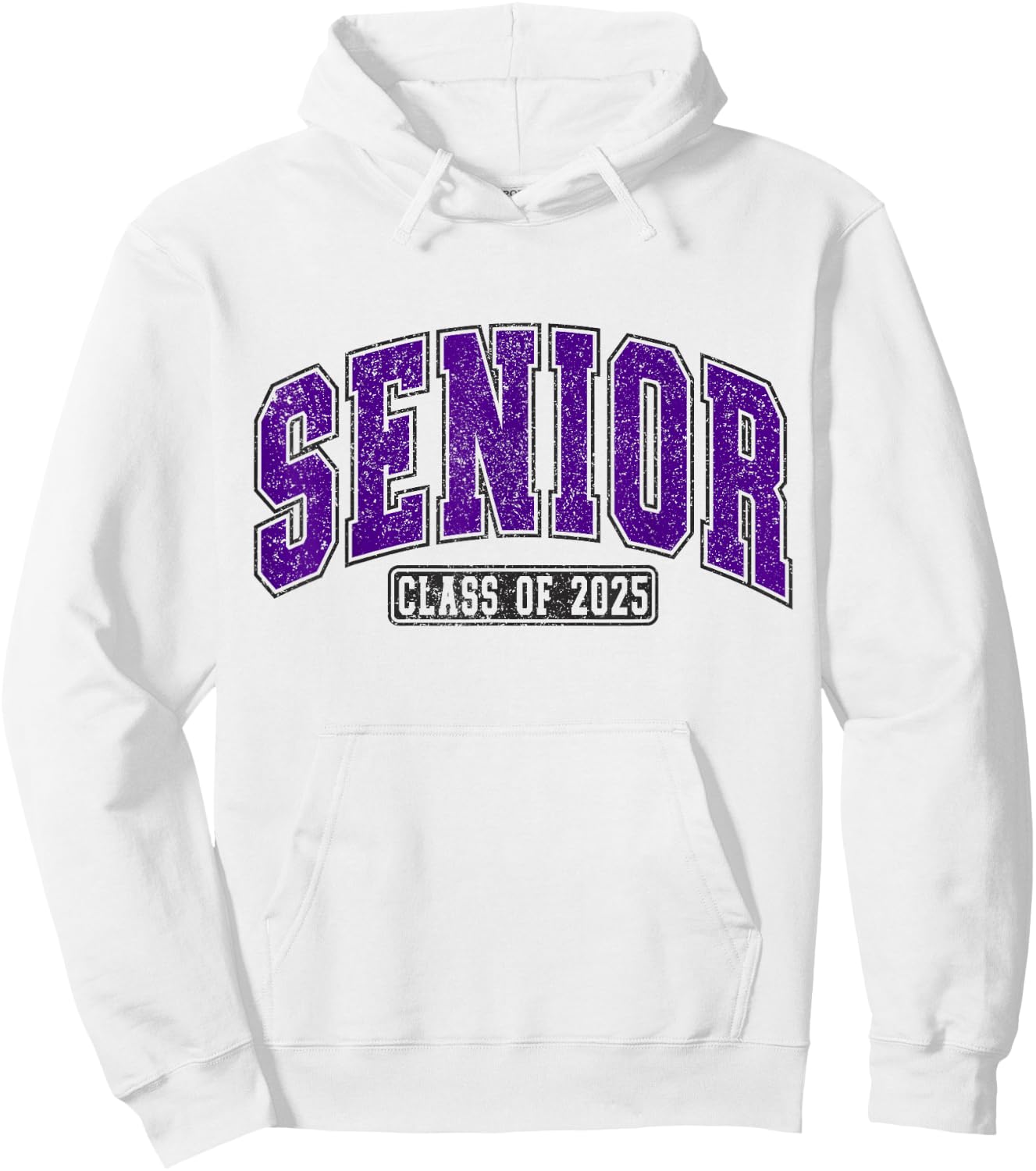 Class of 2025 Purple High School College Seniors Retro Grad Hoodie - Hoodie | White