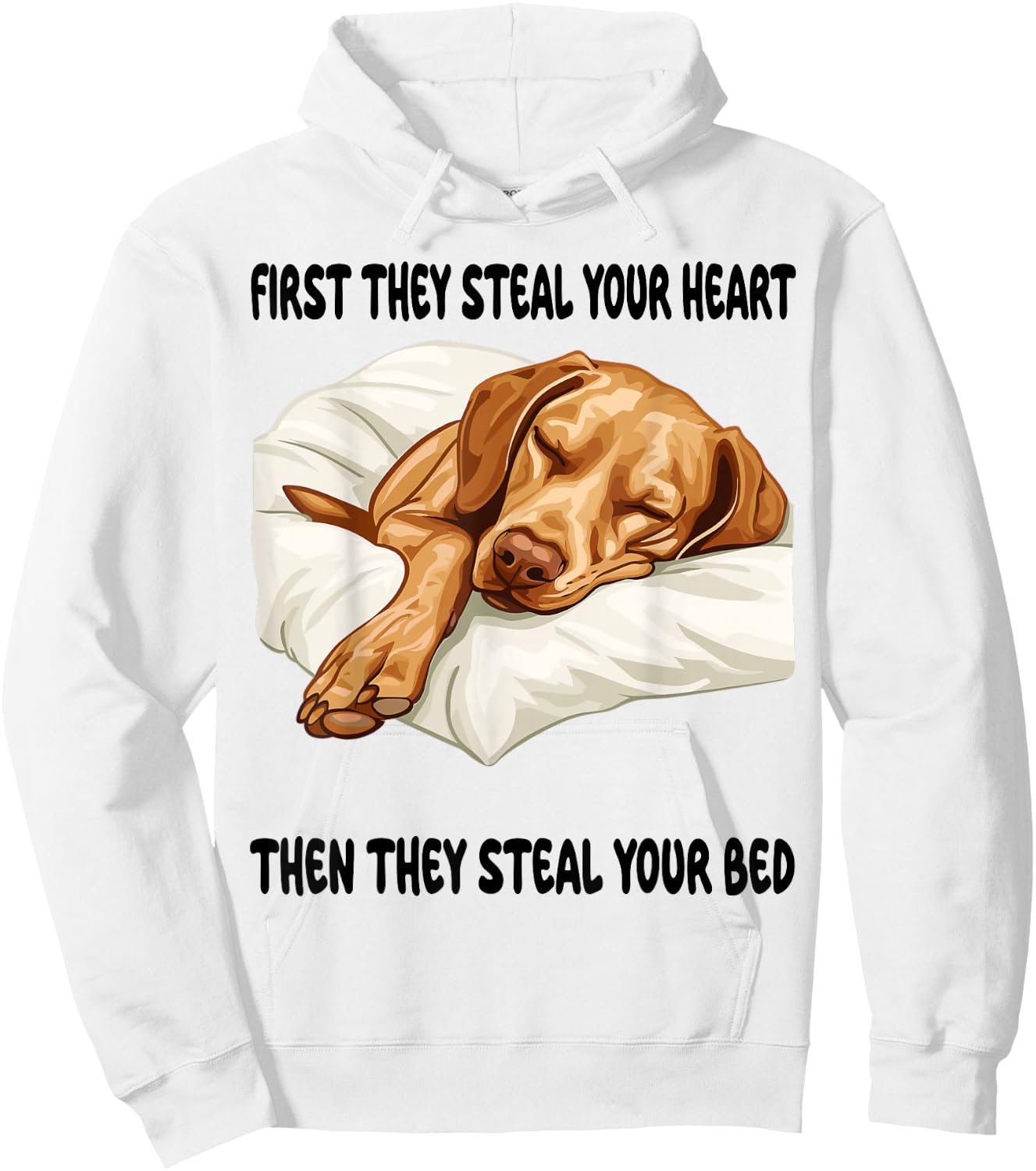 Vizsla Sleeping Pajamas Nightgown Hoodie - Hoodie | White