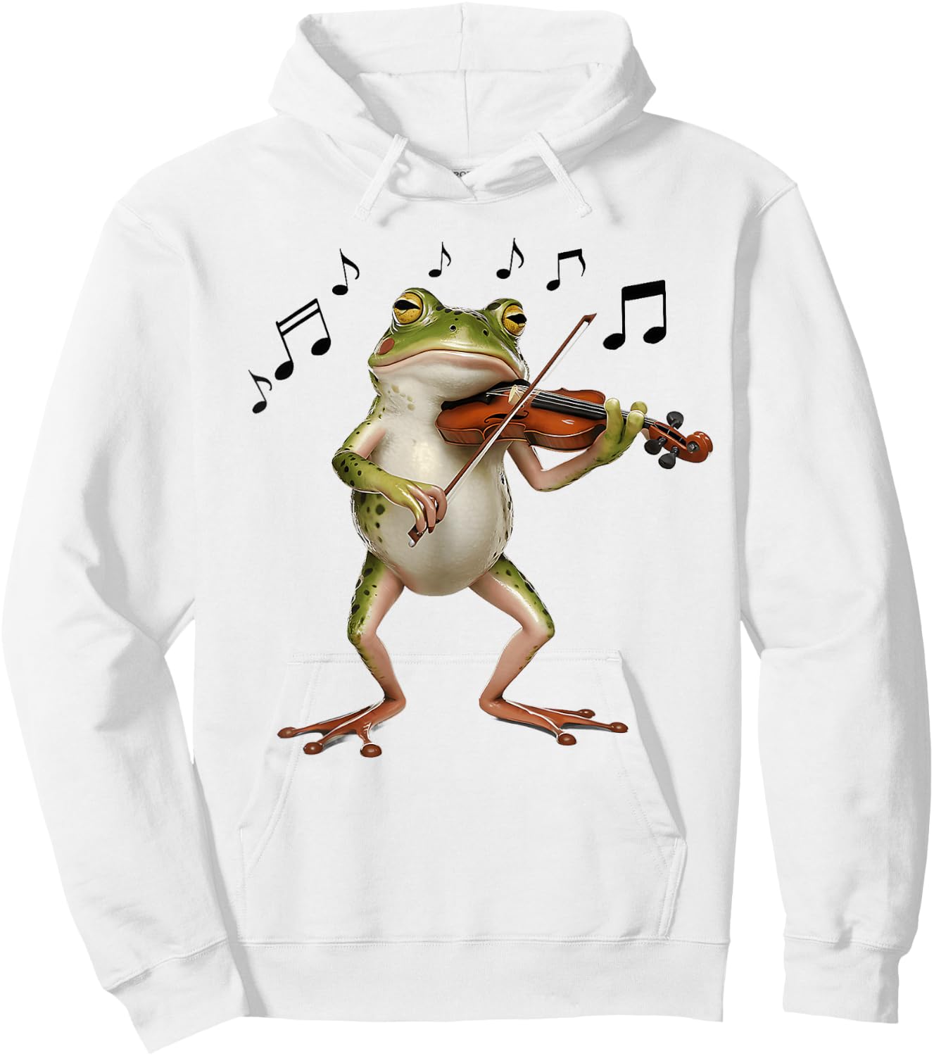 Funny Musician Violinist Cute Frog Playing Violin Hoodie - Hoodie | White