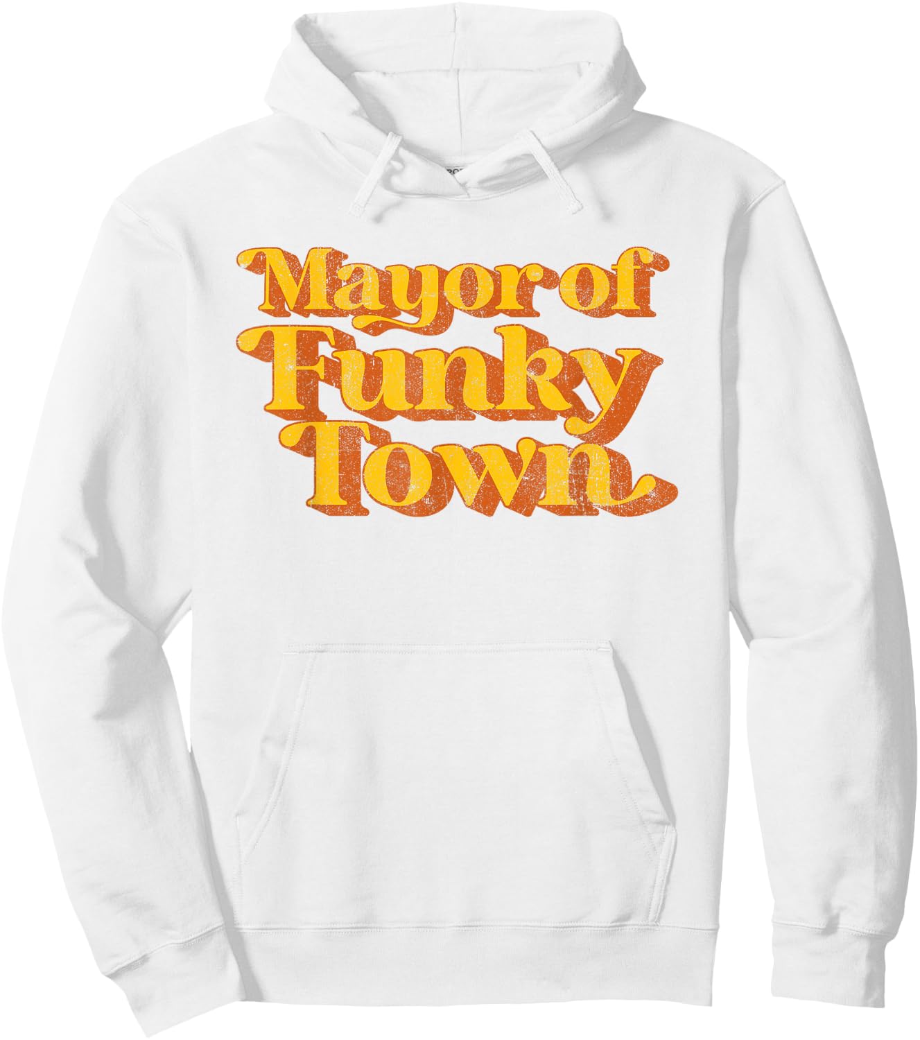 Retro Mayor of Funky Town Funny Vintage 70's Disco Party Hoodie - Hoodie | White
