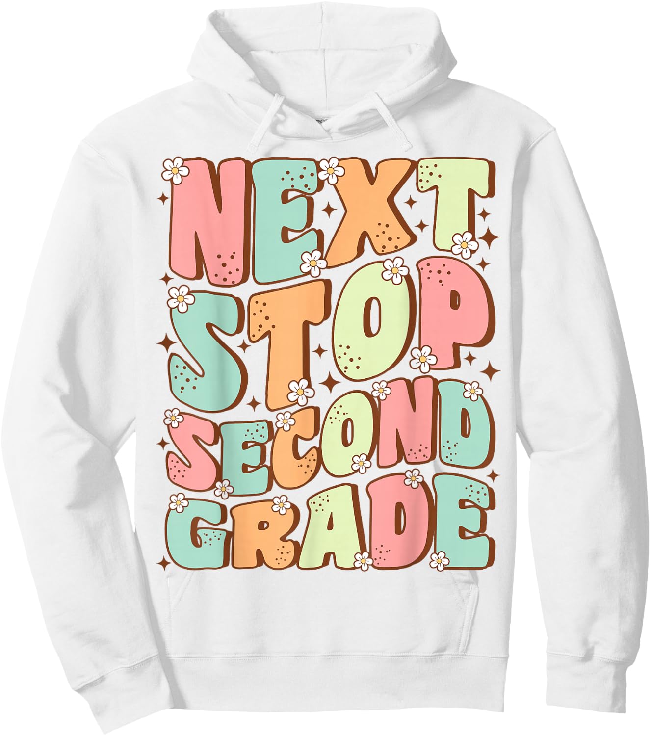 Next Stop Second Grade Cute Groovy Last Day of 1st Grade Hoodie - Hoodie | White