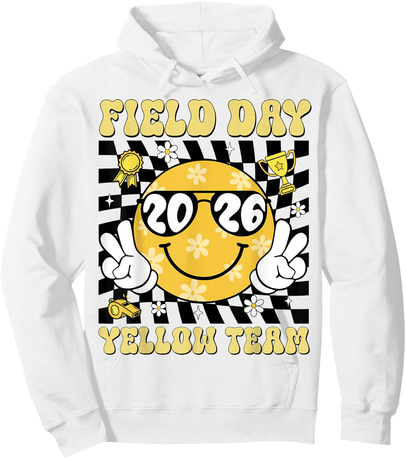 Field Day Yellow Team Funny for Teacher Kids Field Day Games Hoodie - Hoodie | White