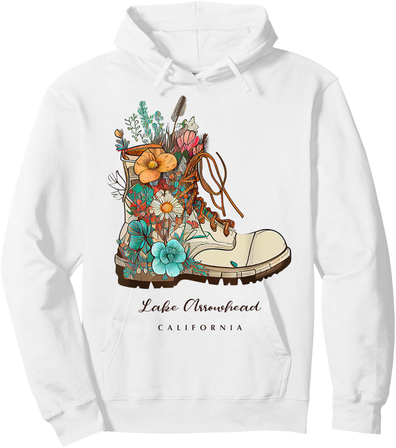 Lake Arrowhead Hiking Outdoors Souvenir Hoodie - Hoodie | White