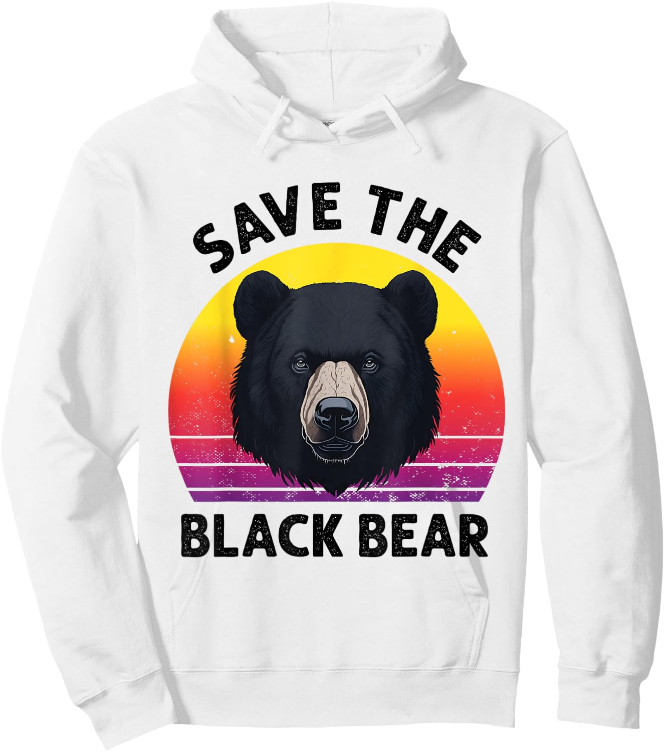 Funny Save The Black Bear Gifts for American Bear Lovers Hoodie - Hoodie | White