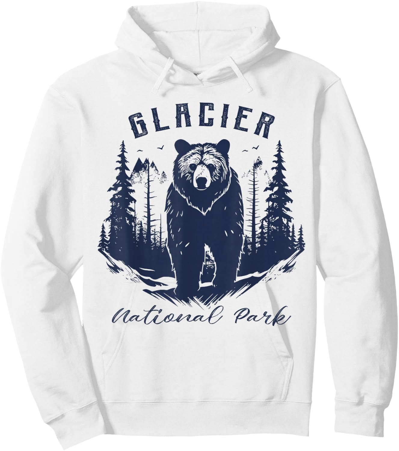 Retro Vintage Glacier National Park for kids Hiking Camping Hoodie - Hoodie | White