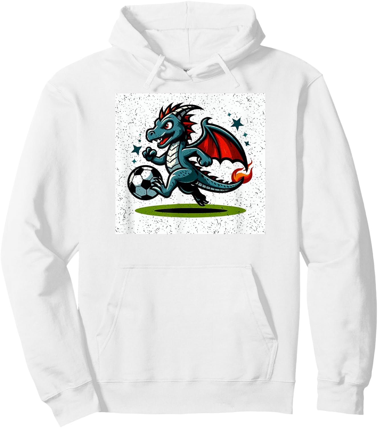 Dragon Playing Soccer Hoodie - Hoodie | White