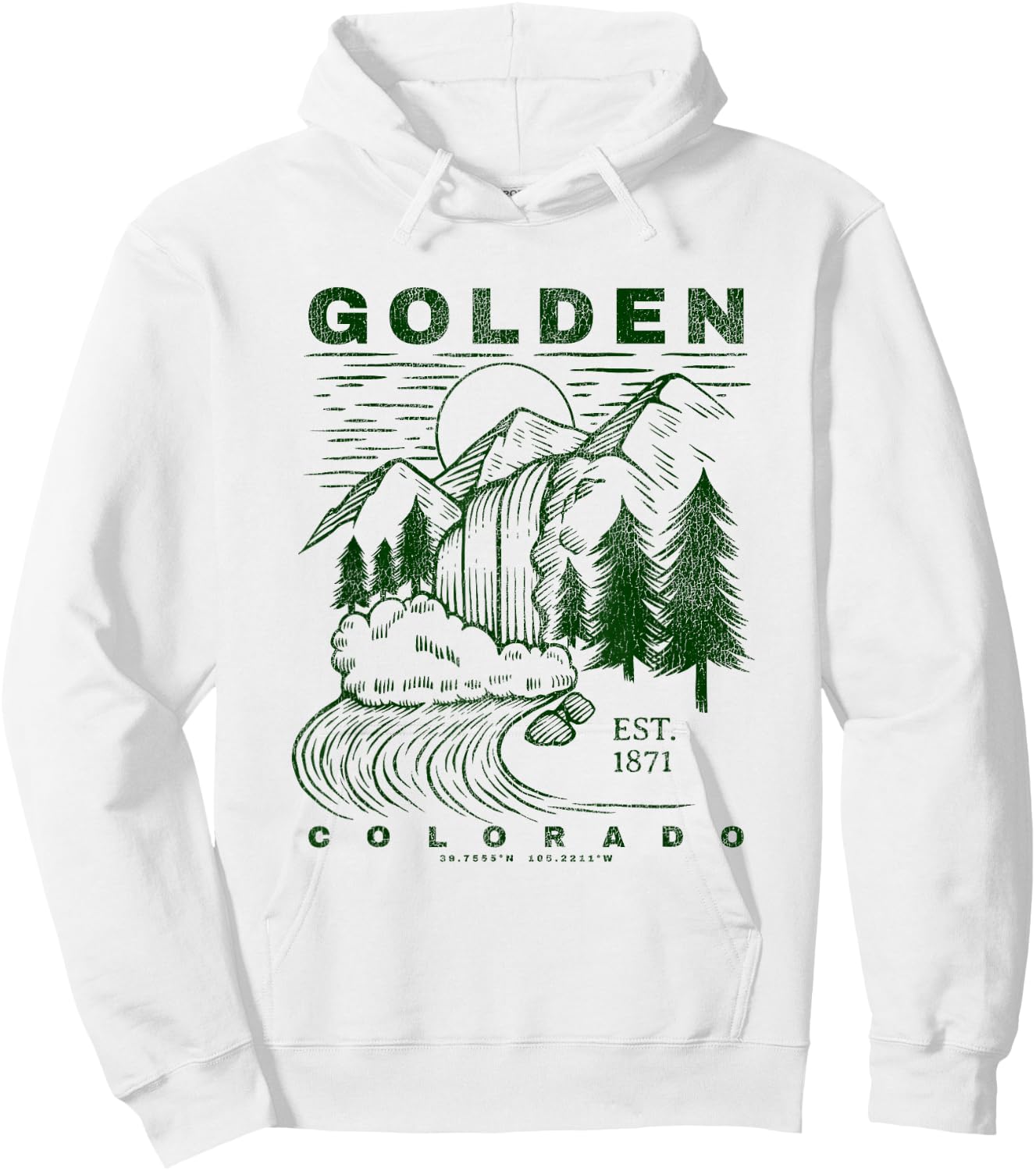 Golden Colorado Neat Travel Souvenir Rustic Golden Hoodie - Hoodie | White