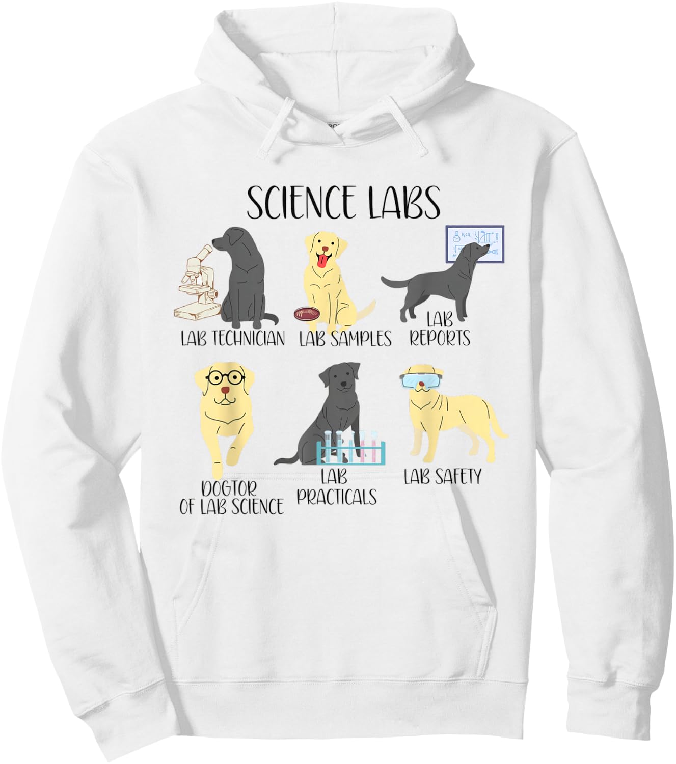 Science Labs Funny Dogs Labrador Retriever Science Teacher Hoodie - Hoodie | White