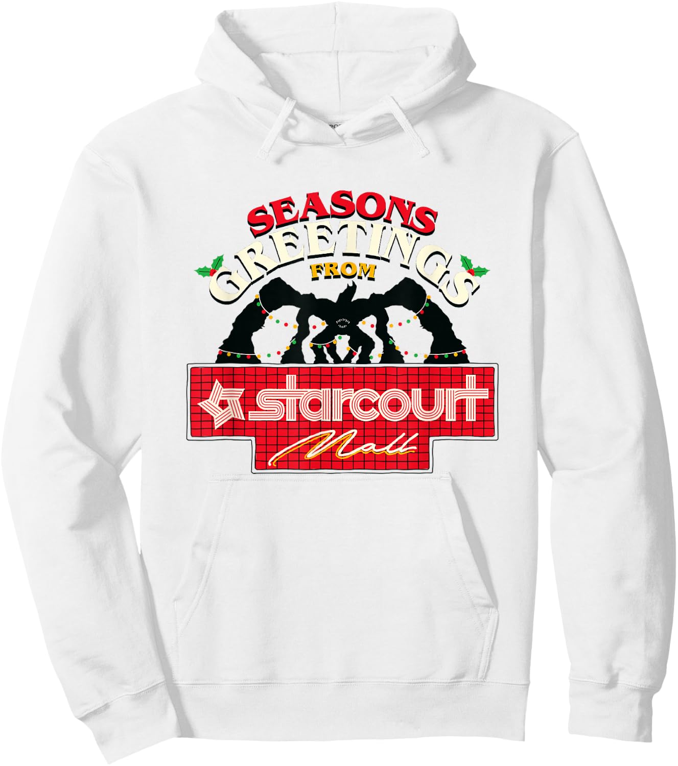 Stranger Things Christmas Seasons Greetings From Startcourt Hoodie - Hoodie | White