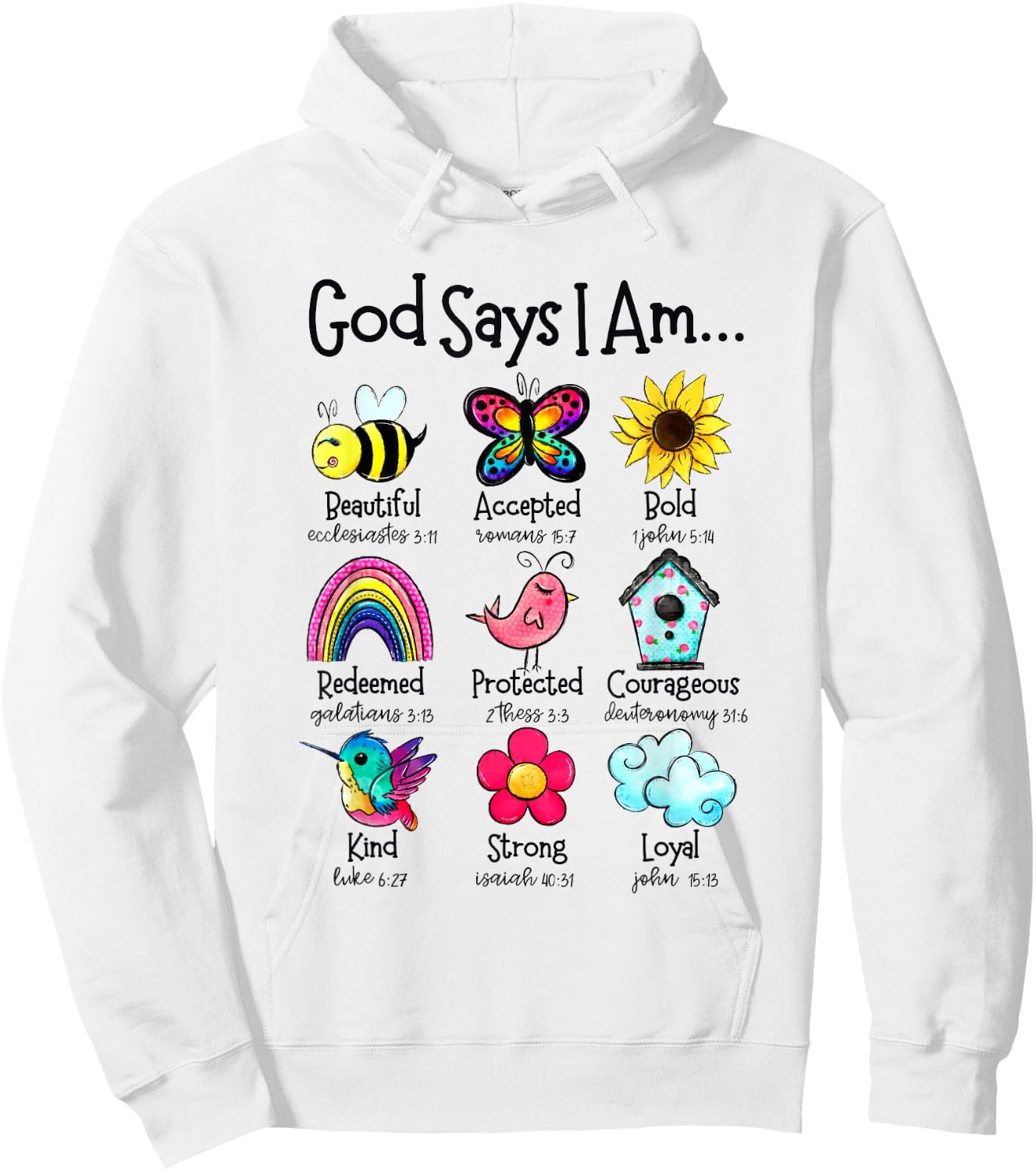 God Says I Am Bee Spring Christian Funny Easter Day Kids Hoodie - Hoodie | White