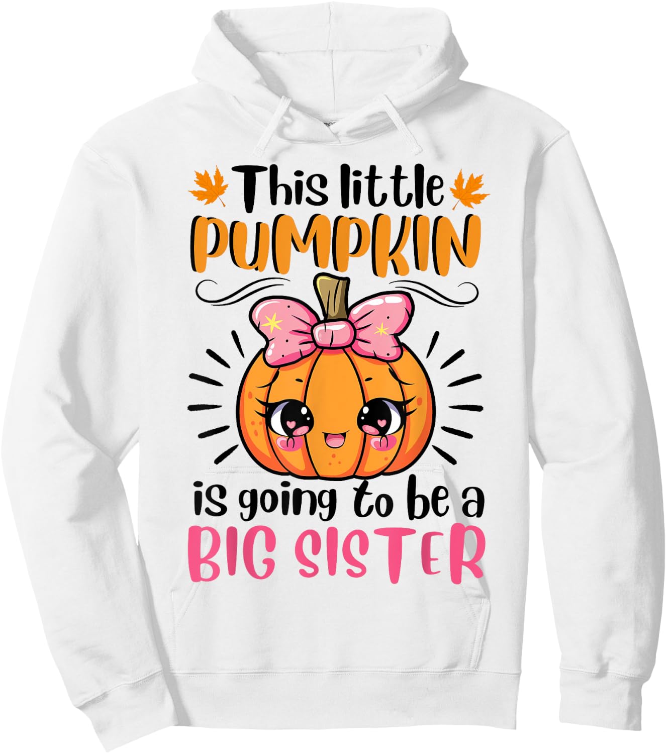 Kids Big Sister Pumpkin Halloween Pregnancy Announcement Hoodie - Hoodie | White