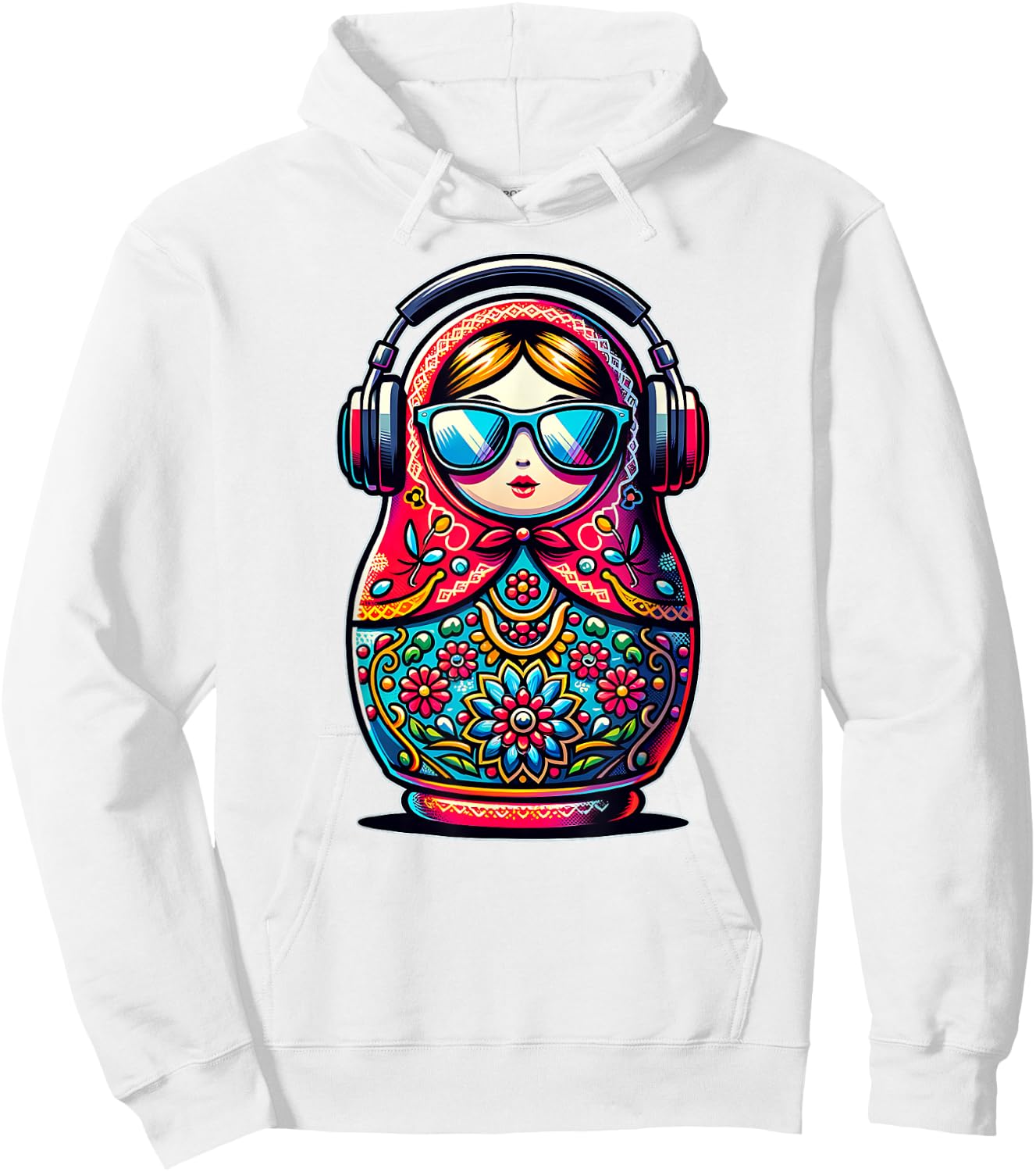 Russian Matryoshka Music Russia Russian Matryoshka Hoodie - Hoodie | White