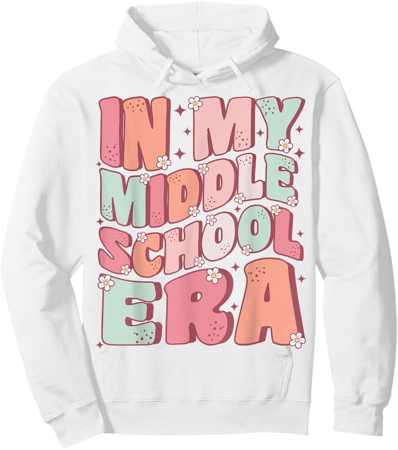 In My Middle School Era Cute Groovy First Day Back to School Hoodie - Hoodie | White