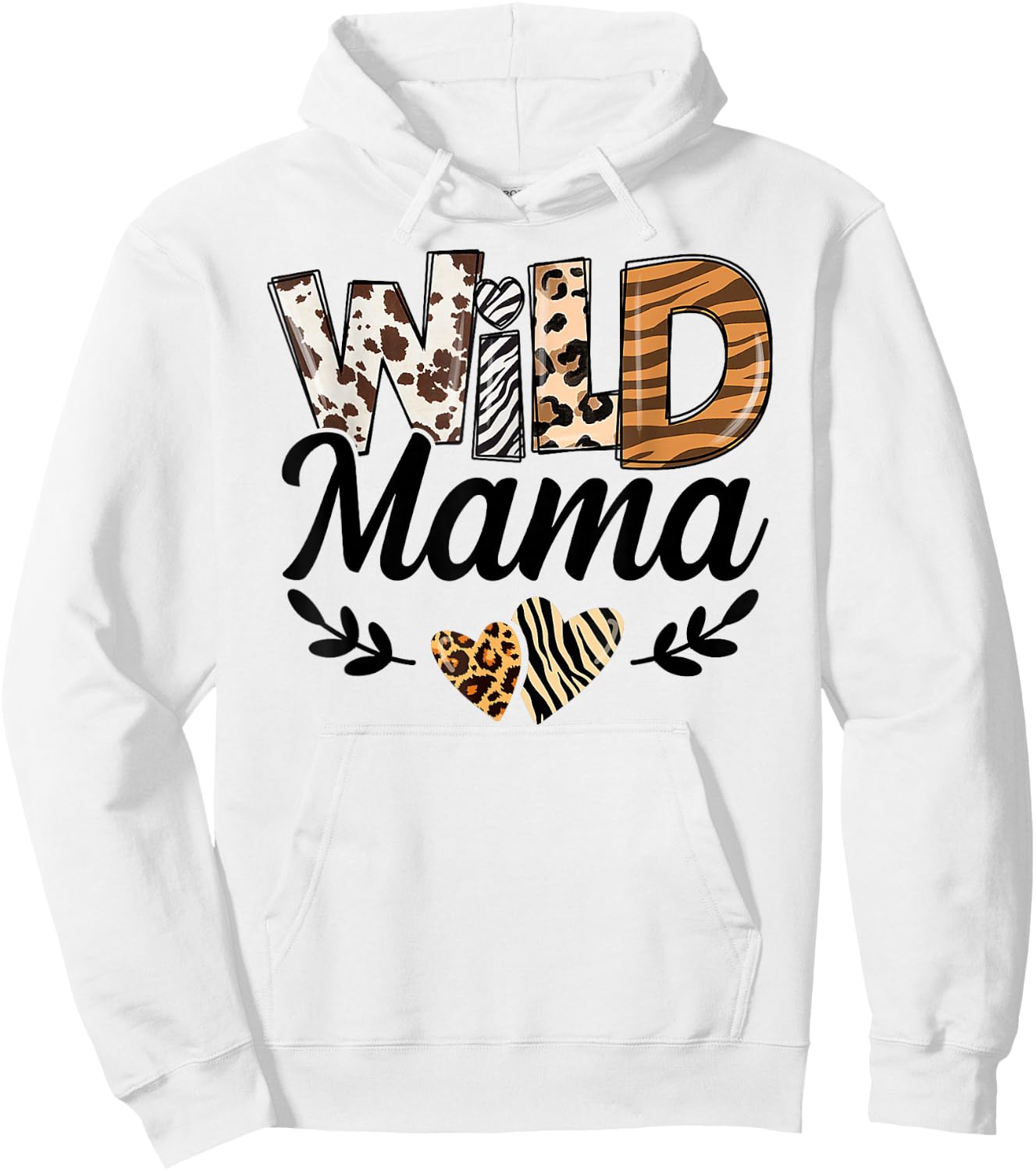 Wild Mama Birthday Family Mom Safari Zoo Jungle Animals Hoodie - Hoodie | White